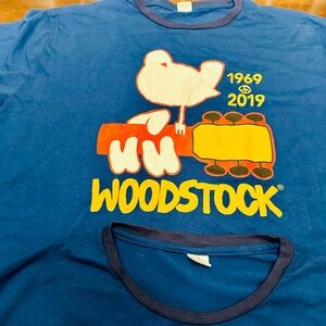 Blue and Yellow Woodstock anniversary Short Sleeve Tee stations casinos las veg